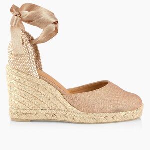 Castaner Carina Rose Gold Espadrille Wedges
